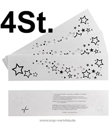 Falling Star Tattoo Stripes Set - 4 Rihanna Inspired Temporary Stars - Buy Online on GoSupps.com