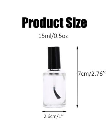 Vasana Clear Glass Nail Polish Bottles - 10 Empty Containers with Brush Caps for DIY Manicure & Nail Art - Top Coat & Sample Bottles - Buy Online on GoSupps.com