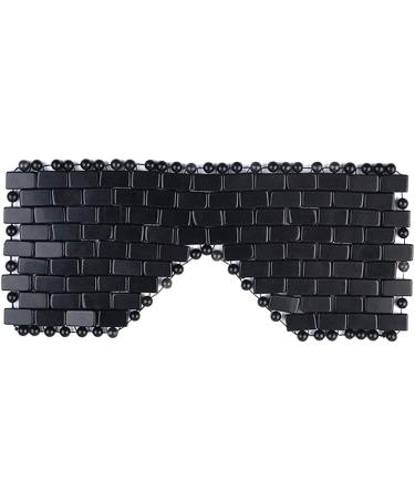 Amethyst Eye Mask for Stress Relief & Fatigue Reduction - Cooling Eye Mask with Textured Bead Lining | Black Obsidian Home Decoration - Buy Online on GoSupps.com