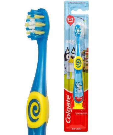 Colgate Bluey Kids Toothbrush 2-5 Years - Extra Soft, Suction Cup, Pack of 3 - Buy Online on GoSupps.com