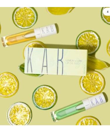 KAB Cosmetics Lip Oil Duo - Creamy  Long-Lasting Lip Liner Pencil & (Lemon & Lime)