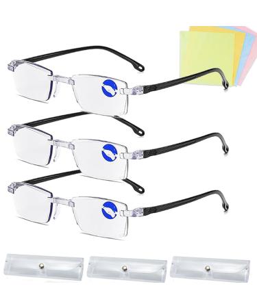 DPKSML Autozoom reading glasses zoom reading glasses with automatic adaptation for women and men portable anti-blue light glasses (3PCS Autozoom)