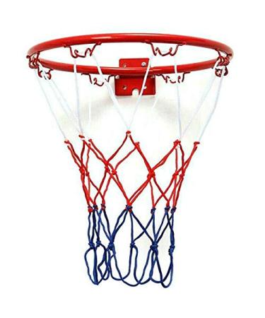 Trjgtas 32cm Hoop Netting Metal Rim Basket Basket-Ball Wall Rim with Screws Indoor