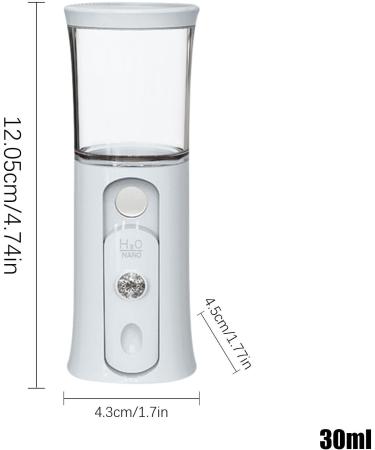Cordless Travel Steamer - Handheld Nano Mister 30ml Visual Water Tank Cordless Mist Sprayer Handy Nano Mist Sprayer with Colorful Light for Face Hydrating White - Buy Online on GoSupps.com