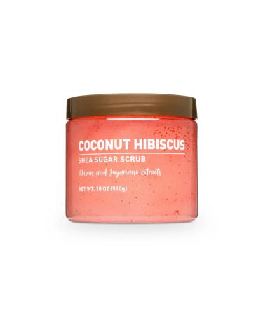 Coconut Hibiscus Shea Sugar Scrub with Shea Butter 18 oz Exfoliating & Moisturizing Body Scrub