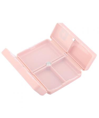 Portable Daily Pill Case Foldable Magnetic Case Pill Box Organizer with 7 Compartments for Supplements Fish Oils Vitamins (Pink)