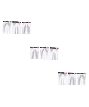 Didiseaon Didiseaon 9 Sheets Waterproof Eyebrow Stickers Black Eyebrow Grooming Stickers Black Postage Paper 3D Simple Transfer Stickers