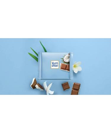  Italian Gourmet E.R. Ritter Sport Colourful Variety Cocco Milk chocolate filled with milk cream and chopped coconut 100g - Buy Online on GoSupps.com