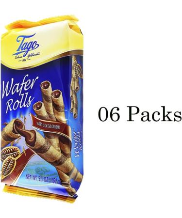 06 x Wafer Rolls with Cocoa Cream 150g | Pack of 06 - Buy Online on GoSupps.com