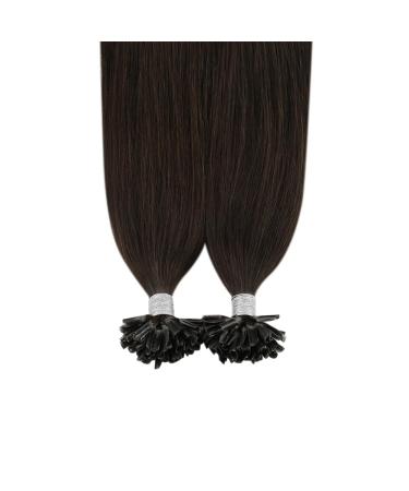 Moresoo Real Hair Extensions - Brown Remy Nail Tip Bondings 1g Hot Fusion Keratin U-Tip Dark Brown #2 50g 40cm - Buy Online on GoSupps.com