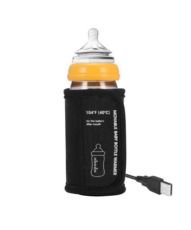 ONEVER Portable Bottle Warmer for Travel - Car Baby Bottle Warmer USB Portable Travel Bottle Warmer for Breastmilk Constant Temperature Feeding Bottle Portable Baby Bottle Warmer Black