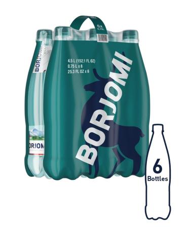 Buy Borjomi Sparkling Natural Mineral Water - 25.3 Fl Oz Plastic Bottles (Pack of 6) | International Shipping Available - Buy Online on GoSupps.com
