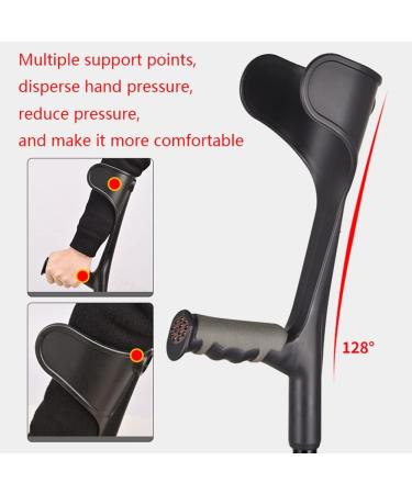 Parten 1 Adult Forearm Crutches Lightweight Arm Cuff Crutch Folding Aluminum Walking Stick Ergonomic Handles Non-Slip Tips decorate Lucky Star Selfless dedication Black - Buy Online on GoSupps.com