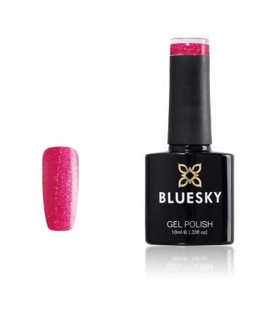 Bluesky Gel Nail Polish Crystal Bright Pink SJ21 Glitter Long Lasting Chip Resistant 10 ml (Requires Drying Under UV LED Lamp)