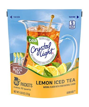 Crystal Light Iced Tea Drink Mix - Lemon Flavor - 4.26 oz (16 Packets) - 2 Pack - Refreshing Beverage Option - Buy Online on GoSupps.com