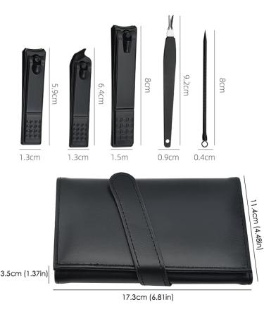 Nail Clippers Set Stainless Steel Nail Clippers with Built-in Nail File Sharp Nail Clippers for Men 12 Pieces Black - Buy Online on GoSupps.com
