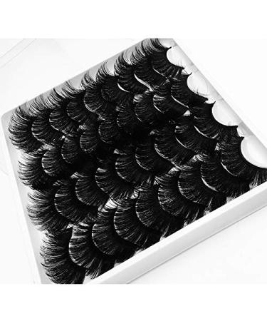 AMSDCN 18pair Fluffy Mink Hair False Eyelashes 20mm-25mm - Dramatic Long 3D Lashes for Natural Makeup Look (MA03) - Buy Online on GoSupps.com