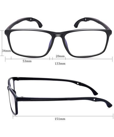 HUYA OPT Blue Light Blocking Reading Glasses TR90 Lightweight Frame 1.0x for Men & Women - Black+Leopard Pattern - Buy Online on GoSupps.com
