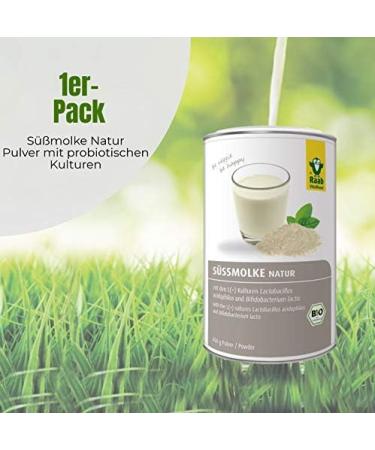 Raab Vitalfood Bio Sweet Molke Nature - Low Fat Whey Powder Wellness Drink Rich in Protein with L (+) Lactic Acid Bacteria - 450g Can - Buy Online on GoSupps.com