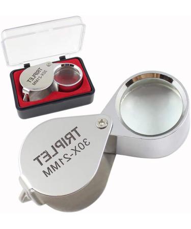 30x21mm Triplet Loupe Jeweller Magnifying Glass Magnifier with Metal Construction and Optical Glass Silver Superior Quality and Creative - Buy Online on GoSupps.com