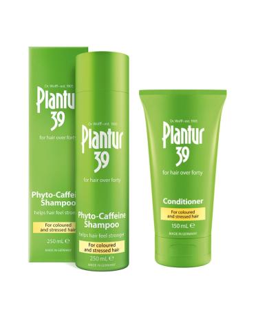 Plantur 39 Caffeine Shampoo and Conditioner Set Prevents and Reduces Hair Loss | For Coloured Stressed Hair | Unique Galenic Formula Supports Hair Growth | Set of 250ml Shampoo and 150ml Conditioner