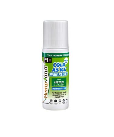 Hempvana Cold As Ice Cold Therapy for Pain, Convenient Pain Relief Roll On Gel with Menthol USP 8% & Enriched with Seed Extract