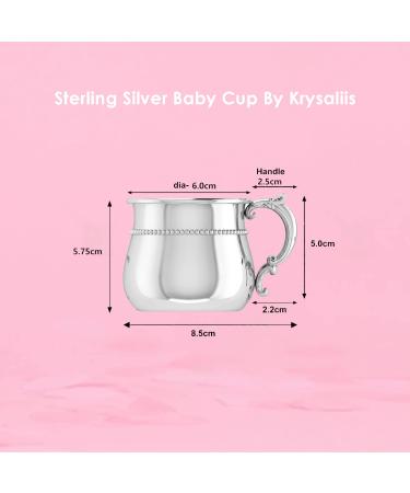 Krysaliis Sterling Silver Classic Beaded Cup - Engravable Keepsake Gift in Premium Box - Buy Online on GoSupps.com