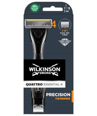 Wilkinson Sword Quattro Titanium Precision Men's Razor with 1 Razor Blade 1 Piece 1 piece (1 pack)