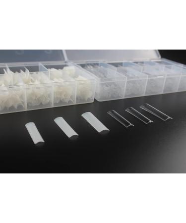 1000 PCS No C Curve XXL Extra Long Square Flat Nail Tips - Clear & Natural | False Nails for Acrylic & DIY Nail Art - Buy Online on GoSupps.com