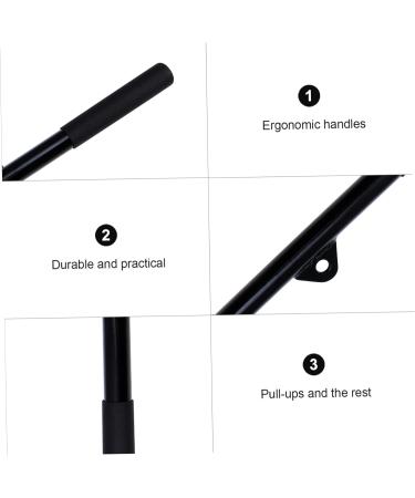 BESPORTBLE 2pcs Lever Handle Locking Doorway Pullup Bar Tension Rod Bar Strength Training Tool Exercise Bar Household Appliances Body Workout Bar Home Indoor Cable Accessories Iron To Rotate Black 50X3X3CM - Buy Online on GoSupps.com