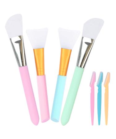 Uraqt mask brush silicone 7PC's face mask brush facial brush silicone cosmetics brush silicone hairless face mask brush set silicone with eyebrow razor DIY make-up tool - Buy Online on GoSupps.com
