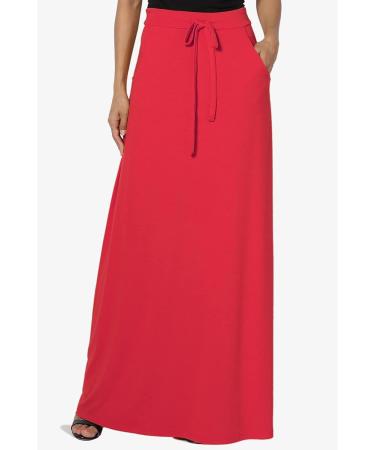 Women's Summer Midi Skirt - Elegant Floral Wrap Skirts for Holiday & Beach | Casual Sexy Party Dresses - X1 Red XL - Buy Online on GoSupps.com