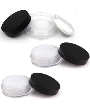 FMYODWU 3 Pieces Loose Powder Container 5g Powder Container Reusable Empty Powder Container DIY Portable Container with Powder Puff