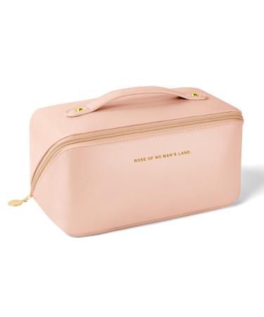 Aucuu Premium PU Cosmetic Bag Travel Bag Large Capacity Layered Cosmetic Bag Zipper Bag Portable Travel Organizer Multifunctional Waterproof Bag-Gift for Women (Light Pink) #7 Light Pink-7