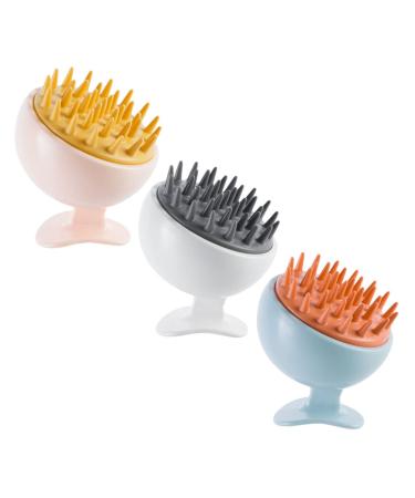 Tovinanna 3 pieces silicone shampoo brush hair washer hair wash brush headwear small scalp busty scalp massage shampoo brush hair shampoo brush hair peeling