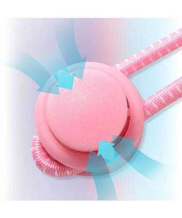 Buy Bupimufi Elastic No-Tie Shoe Laces | Quick Lock Rubber Straps for Kids | Pink & White - Buy Online on GoSupps.com