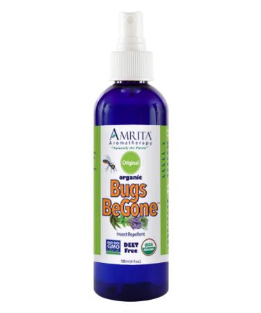 Amrita Aromatherapy   Organic Bugs BeGone  DEET-Free Natural Essential Oil Blend  Size: 120mL (4 fl. oz.) (Original)