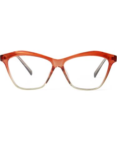 Cat Eye Blue Light Blocking Glasses for Men & Women | TR90 Computer & Gaming Eyewear | Orange Gradient Light Green & Clear Styles - Buy Online on GoSupps.com