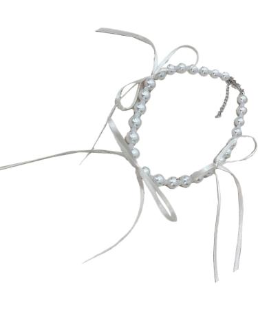 Buy OralGos Fashion Women's Ribbon Necklace | Elegant Bow & Pearl Pendant | Unique Fringe Design - International Shipping Available - Buy Online on GoSupps.com