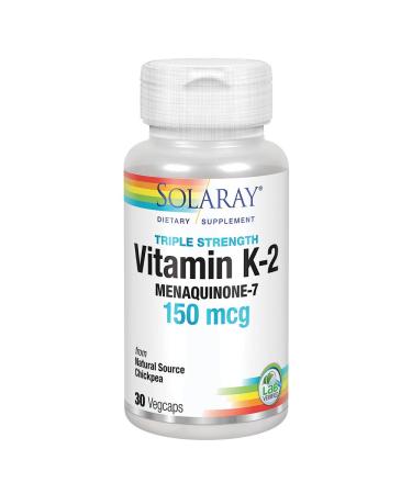 Solaray Triple Strength Vitamin K-2 Menaquinone-7 150 mcg 30 VegCaps