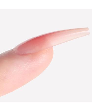 FEIlei 30Pcs Long Press on Nails Coffin French Fake Nails Tip Gradient Acrylic Nails Glossy False Nails for Women Girls - Buy Online on GoSupps.com