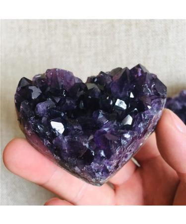 Natural Crystal Rough Natural Crystal Uruguay Amethyst Quartz Crystal Heart Cluster Specimen 1pc yuebang 5cm - Buy Online on GoSupps.com