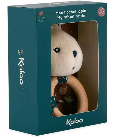 Kaloo KDoux Baby Bite Ring - FSC Wood Plush Rabbit with Bell - Sensory Development Toy for Infants - Nature Motif - K216000 White - Buy Online on GoSupps.com
