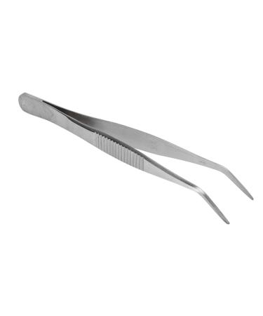 Tweezers Tool Portable Erosion Resistant Stainless Steel Tip Tweezers with Serrated Edge Easy to Clean for Watch Repair Bag (Curved Tip)