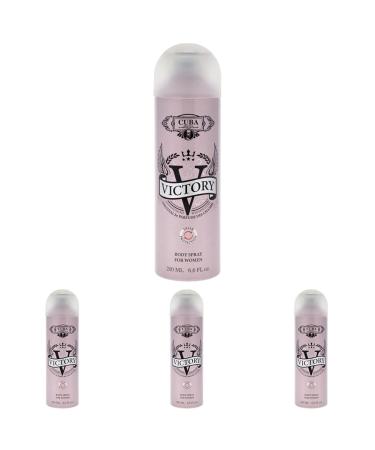 Cuba Victory for Women - 6.6 oz Body Spray (Pack of 4)