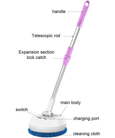 Electric Scrubbing Wand Rotating Bristle Cleaner Electric Broom Electric Cleaner Electric Brush Floor Scrubber with Adjustable Handle Household Cleaning for Tile Bathroom White - Buy Online on GoSupps.com