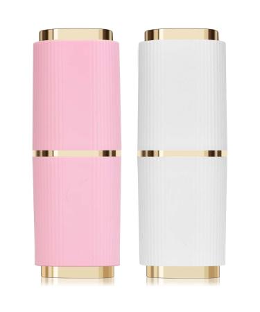 2 pieces toothbrushes case toothbrush etui travel box plastic toothbrushes etui travel set portable toothbrush cup travel for camping travel hiking business trips at home (white+pink)