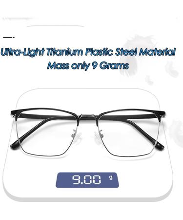 Shop Fashionable Blue Light-Blocking Reading Glasses for Men & Women | Titanium Frame 2.5x Magnification - Buy Online on GoSupps.com