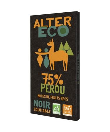ALTER ECO - 75% Organic Dark Chocolate 100G - Pack of 3