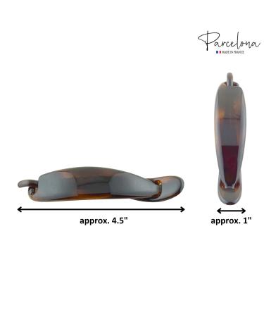 Parcelona French Sleek Tortoise Shell Brown Large 4 1/2 Celluloid Hair Clip - No Slip Grip, Metal-Free, Strong Hold - Made in France - Buy Online on GoSupps.com